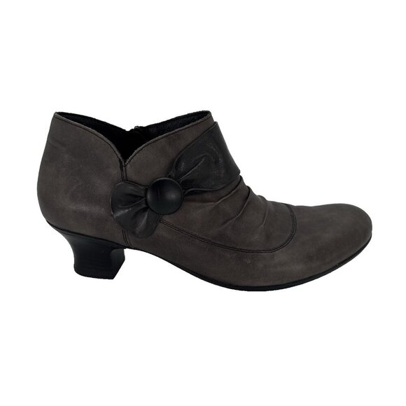 Rieker Sally Brown Leather Dress 56956 Size 13 Gray Ankle boot, witchy boot - Picture 3 of 16